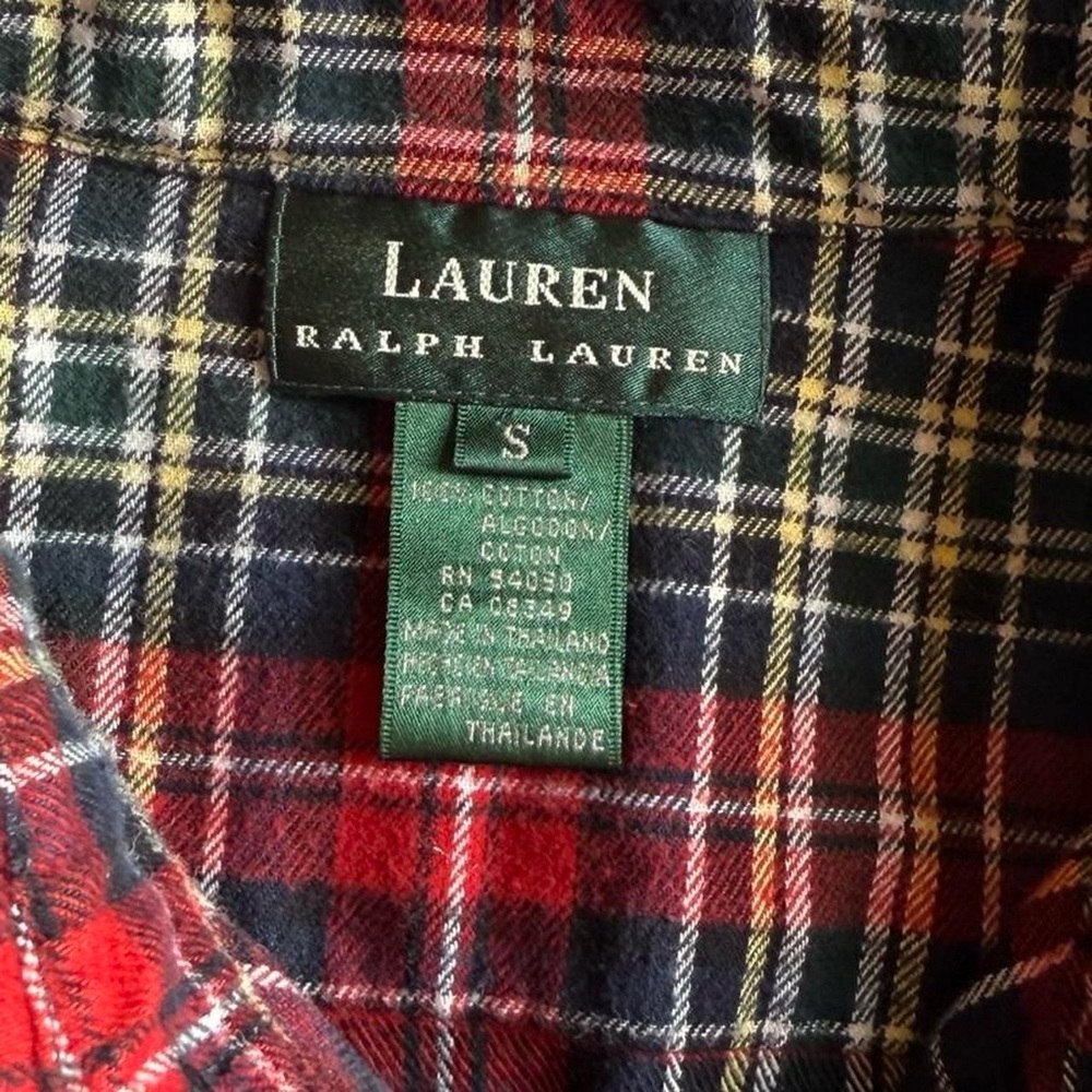 Lauren Ralph Lauren Women's Red and Black Plaid Shirt - Picture 2 of 3